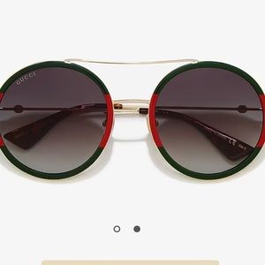 Gucci Round Frame Sunglasses - Red green
